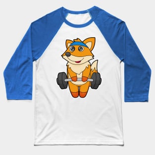 Fox at Fitness with Barbell Baseball T-Shirt